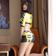 Load image into Gallery viewer, Erotic Club Sex Fantasy Set Racing Girl Sexy Cosplay Costumes Women Zipper Patchwork Mesh Porn Lingerie Bodysuit Christmas Gift
