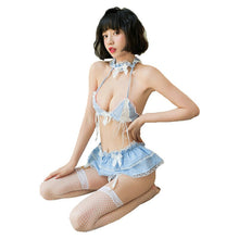 Load image into Gallery viewer, Erotic Lingerie Feminine Sexy Cute Plaid Lace Role Play Maid Maid Uniform Set Erotic Cosplay Sexy Teacher Uniform Sex Costume