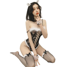 Load image into Gallery viewer, Erotic Lingerie Hollow Out Stockings Uniform Rabbit Girl Sexy Temptation See-through One-piece Hosiery Fantasy Lingerie Cosplay