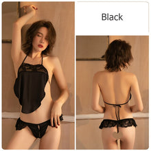 Load image into Gallery viewer, Erotic Lingerie Satin Lace See-Through Pantyhose Open-Ended Seduction Passionate Uniform Babydoll Lingerie Lenceria Erotica Sexi