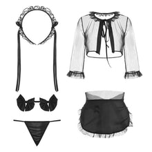 Load image into Gallery viewer, Erotic Lingerie Sexy Mesh See-through Maid&#39;s Uniform Seduction Slut Set Sex Costume Cosplay Costume Lingerie Fantasy Lingerie