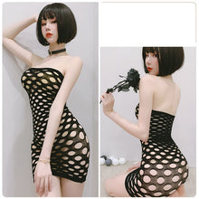 Load image into Gallery viewer, Erotic Lingerie Sexy See-through Sexy Hip Dress Torn Hole Fishnet Uniform Stripper Outfit Dancewear Sheer Dress Corset Dress