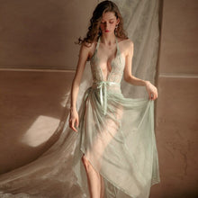 Load image into Gallery viewer, Erotic Lingerie Sexy Temptation Open Stall Non-removal Transparent One-piece Lace Dress Stripper Clothes Mesh Dress Sexy Sex