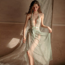 Load image into Gallery viewer, Erotic Lingerie Sexy Temptation Open Stall Non-removal Transparent One-piece Lace Dress Stripper Clothes Mesh Dress Sexy Sex