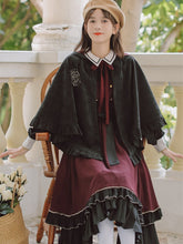 Load image into Gallery viewer, European American Retro JK Preppy Style Dress Women Sweet Cute Lolita Uniform Dress Fall Ruffled Puff Kawaii Dress Femme Autumn