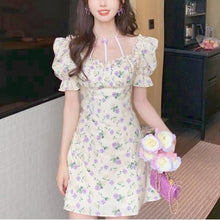 Load image into Gallery viewer, Evening Party Floral Mini Dresses Women Boho Beach Elegant Dress Sundress Summer 2021 Ruffle Puff Sleeve Casual Sweet Cute Dress