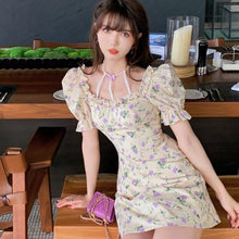 Load image into Gallery viewer, Evening Party Floral Mini Dresses Women Boho Beach Elegant Dress Sundress Summer 2021 Ruffle Puff Sleeve Casual Sweet Cute Dress