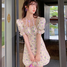 Load image into Gallery viewer, Evening Party Floral Mini Dresses Women Boho Beach Elegant Dress Sundress Summer 2021 Ruffle Puff Sleeve Casual Sweet Cute Dress