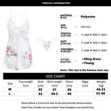 Load image into Gallery viewer, Exotic Women&#39;s Erotic Lingerie Sexy Deep V Lace Suspender Skirt See-through Backless Printed Nightdress Home Service Suit