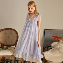 Load image into Gallery viewer, Fairy White Mesh Night Dress Women Summer Sleeveless Sexy Lace Peignoir Victorian Nightgowns Lolita Nightie Princess Sleepwear