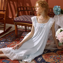 Load image into Gallery viewer, Fairy White Mesh Night Dress Women Summer Sleeveless Sexy Lace Peignoir Victorian Nightgowns Lolita Nightie Princess Sleepwear