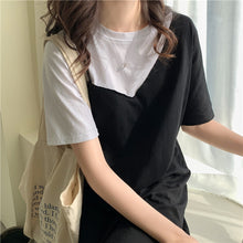 Load image into Gallery viewer, Fake Two-Piece Elegant Shirt Bodycon Casual Korean Dress For Women Summer Clothes Harajuku Korean Japan 2021 New Fashion Lady