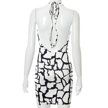 Load image into Gallery viewer, Fall Sexy Lace Up Halter Backless Dress For Women Night Club Party Elegant Printed Strap Short Mini Dresses Fashion Beachwear