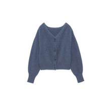 Load image into Gallery viewer, Fall Winter New Casual Jumpers Japanese Temperament Sweet Solid Soft Knitted Cardigan V-neck Lantern Sleeve Button-up Sweater