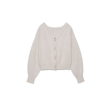 Load image into Gallery viewer, Fall Winter New Casual Jumpers Japanese Temperament Sweet Solid Soft Knitted Cardigan V-neck Lantern Sleeve Button-up Sweater