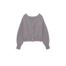 Load image into Gallery viewer, Fall Winter New Casual Jumpers Japanese Temperament Sweet Solid Soft Knitted Cardigan V-neck Lantern Sleeve Button-up Sweater