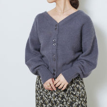 Load image into Gallery viewer, Fall Winter New Casual Jumpers Japanese Temperament Sweet Solid Soft Knitted Cardigan V-neck Lantern Sleeve Button-up Sweater