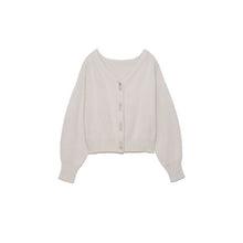 Load image into Gallery viewer, Fall Winter New Casual Jumpers Japanese Temperament Sweet Solid Soft Knitted Cardigan V-neck Lantern Sleeve Button-up Sweater