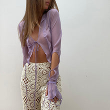 Load image into Gallery viewer, Fashion 2022 Summer Chic Black Perspective Cardigan Women&#39;s Clothing Crop Top Rave Festival Sexy Long Sleeves Tops Streetwear