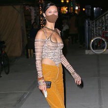 Load image into Gallery viewer, Fashion 2022 Summer Spring Corset Top Crop Sexy T-Shirt Long Sleeves Print For Women&#39;s Clothing Tshirt Streetwear T Shirt