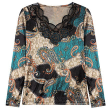 Load image into Gallery viewer, Fashion Casual Long Sleeve Print Mesh Tops New 2021 Autumn Hot Drilling Bottoming Shirt M-4XL Plus Size Women Clothing