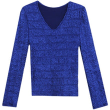 Load image into Gallery viewer, Fashion Casual Long Sleeve Women Tops New 2021 Autumn V-Neck Solid Color T-Shirt M-3XL Plus Size Female Clothing Blusas
