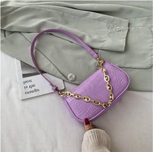 Load image into Gallery viewer, Fashion Crocodile Pattern Baguette bags MINI PU Leather Shoulder Bags For Women Chain Designer Luxury Handbag Female Travel tote