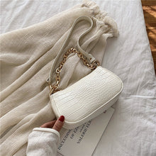 Load image into Gallery viewer, Fashion Crocodile Pattern Baguette bags MINI PU Leather Shoulder Bags For Women Chain Designer Luxury Handbag Female Travel tote