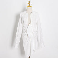 Load image into Gallery viewer, Fashion Deep V-neck Tops Shirts Women&#39;s White Long Blouse 2021 Autumn Long Sleeve Shirt Dress Female Blusas High Quality