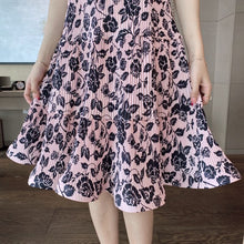 Load image into Gallery viewer, Fashion Dresses 2021 Summer Clothing Women Sexy Slash Neck Sweet Floral Print Ruffle Pleated Dress Slim Fairy Vestido De Mujer