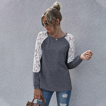 Load image into Gallery viewer, Fashion Lace Women Blouses Shirt Summer Long Sleeve Women Tops Hollow Lace Blouse Women O Neck Shirt Female Blusas Femininas