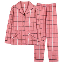 Load image into Gallery viewer, Fashion New Soft Man and Woman Plaid Printing Long Sleeve Long Pants Sleepwear Fashion Style Casual Style Pajamas Set Pj Set