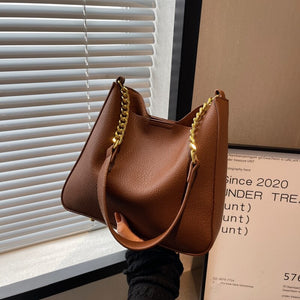 Fashion Shoulder Bags Ladies Casual Bucket Bags Luxury Designer Women&#39;s Bags Solid Color Retro Shoulder Bags Chain Bags