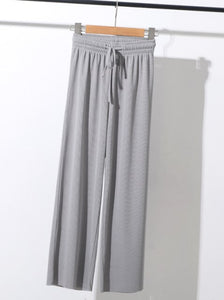 Fashion Soft Comfort Women Pant High Waist Casual Summer Slacks Pants Women Long Trousers Female Slacks Bottoms Pleated Trousers