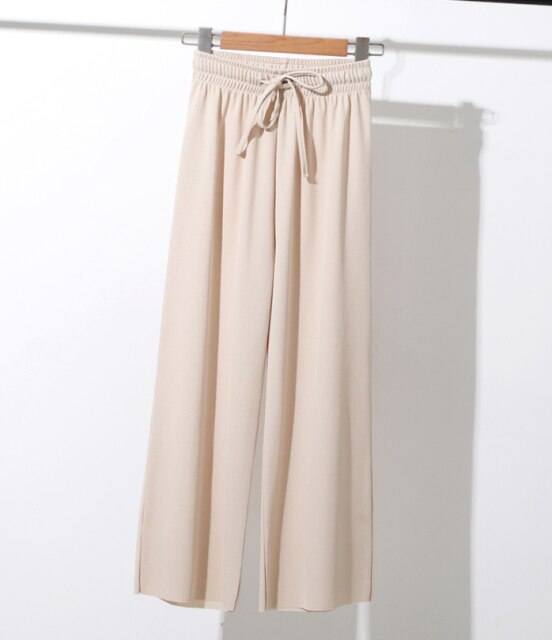 Fashion Soft Comfort Women Pant High Waist Casual Summer Slacks Pants Women Long Trousers Female Slacks Bottoms Pleated Trousers