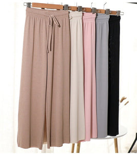 Fashion Soft Comfort Women Pant High Waist Casual Summer Slacks Pants Women Long Trousers Female Slacks Bottoms Pleated Trousers