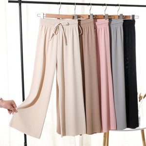 Fashion Soft Comfort Women Pant High Waist Casual Summer Slacks Pants Women Long Trousers Female Slacks Bottoms Pleated Trousers