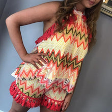 Load image into Gallery viewer, Fashion Summer Halter Panelled Suits Women Elegant Casual Sleeveless Suit Women Loose Tassel Shorts Suits Ladies