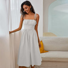 Load image into Gallery viewer, Fashion Sundress Women&#39;s Summer Sexy Ruched Midi Dress Adjustable Spaghetti Strap Bodycon Drawstring  Party Clubwear