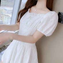 Load image into Gallery viewer, Fashion Sweet Two Piece Set Women Square Neck Ruffle Bow Short Puff Sleeve Top Fashionable Ball Gown Skirt Suits Ensembles Femme