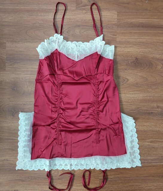 Fashion Thin Women Sexy Dressing Gown Sleepwear V-neck Sexy Home Lingerie Sling Pajamas Fashion Nightgown Lace Satin Slip Dress