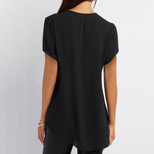 Load image into Gallery viewer, Fashion V-neck Zipper Short Sleeve Womens Blouses And Tops Woman 2019 Summer Plus Size 4xl 5xl Chiffon Casual Shirts Ladies Tops