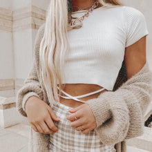 Load image into Gallery viewer, Fashion Woman Blouses 2021 Solid Color Summer Short Sleeve O Neck Printed Tee Cyber Y2k Slim Tshirt Kawaii Harajuku Crop Top