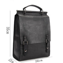 Load image into Gallery viewer, Fashion Women Genuine Leather Backpack Solid Cow Leather School Daypack For Girls Functional Waterproof Backpack Mochila