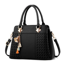 Load image into Gallery viewer, Fashion Women Handbags Tassel PU Leather Totes Bag Top-handle Embroidery Crossbody Bag Shoulder Bag Lady Simple Style Hand Bags