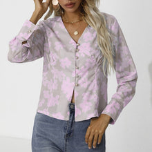 Load image into Gallery viewer, Fashion Women Shirt Long Sleeve Lantern Casual Elegant Floral Print Blouse V Neck Tops 2021 Stylish Chic Refreshing Shirts