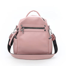Load image into Gallery viewer, Fashion Women Soft Leather Small Backpack Designers Brand Multifunction Solid School Bags for Teenage Girls Mochila Feminina Sac