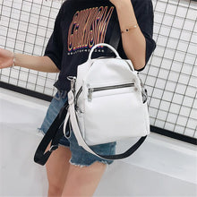 Load image into Gallery viewer, Fashion Women Soft Leather Small Backpack Designers Brand Multifunction Solid School Bags for Teenage Girls Mochila Feminina Sac