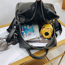 Load image into Gallery viewer, Fashion Women Soft Leather Small Backpack Designers Brand Multifunction Solid School Bags for Teenage Girls Mochila Feminina Sac