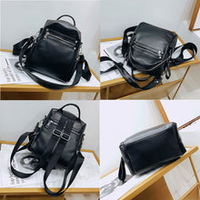 Load image into Gallery viewer, Fashion Women Soft Leather Small Backpack Designers Brand Multifunction Solid School Bags for Teenage Girls Mochila Feminina Sac